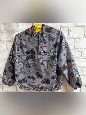 Boys Harley-Davidson 1/4-Zip Motorcycle Printed Hooded Windbreaker